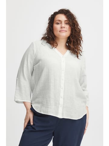 Fransa Kurzarmbluse FPBOBBI BL 1 - 20612276  Bluse aus Leinenmix in weiß