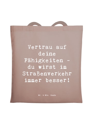 Mr. & Mrs. Panda Tasche Spruch Erste Erfahrungen im Straßenverke... in Braun Pastell