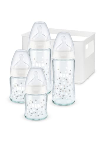 NUK 5-tlg. Glas-Flaschen-Set First Choice Plus mit in weiss