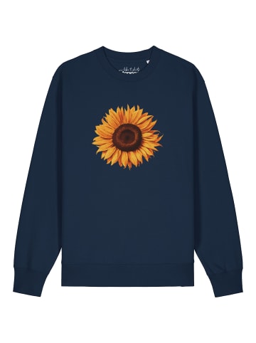 wat? Apparel Sweatshirt Sonnenblume in Dunkelblau