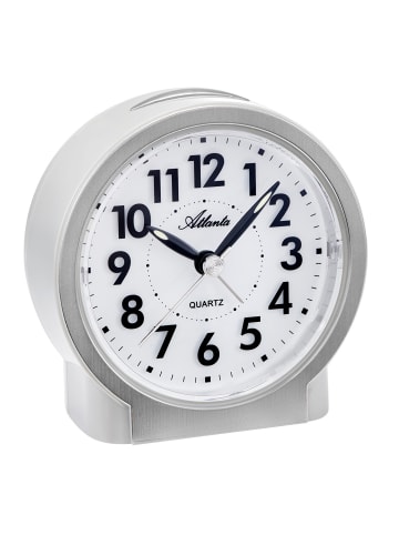Atlanta Quarz-Wecker Hellgrau/Silberfarben