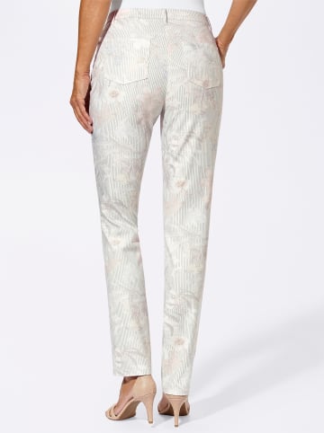 Cosma 5-Pocket-Hose in ecru-taupe-bedruckt