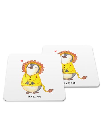 Mr. & Mrs. Panda Untersetzer für Gläser Löwe Astrologie ohne Spruch in Weiß