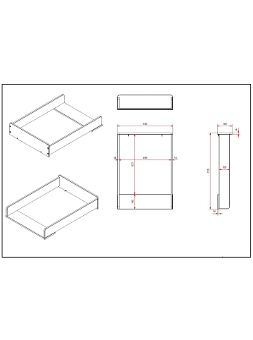 58 aufm Kessel WICKELAUFSATZ Kamillah 50x68x10 aus MDF n Satin Weiß