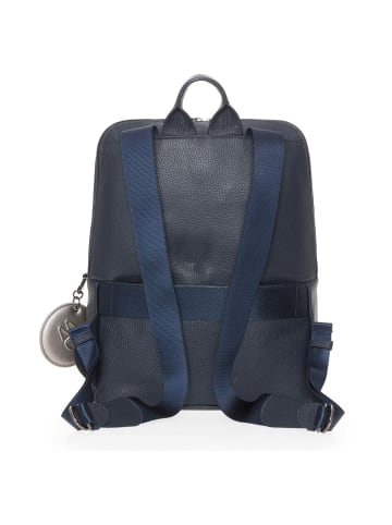 Mandarina Duck Mellow Leather - Rucksack 13" 36 cm Leder (scarab) in dress blue