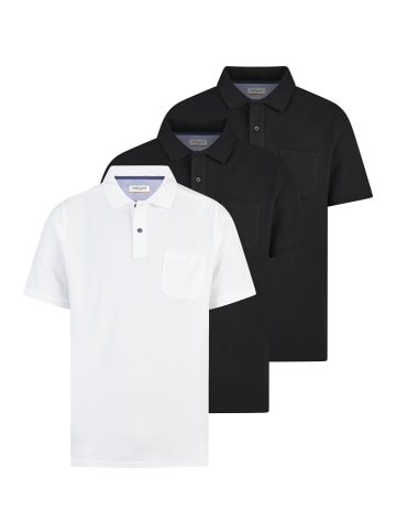 Redmond Poloshirt Basic in Schwarz / weiß
