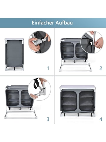 COSTWAY Campingschrank faltbar inkl. Tragetasche in Grau