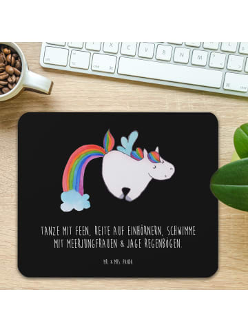 Mr. & Mrs. Panda Mousepad Einhorn Fliegendes Pferd mit Spruch in Schwarz