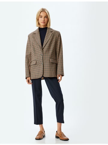 KOTON Blazer in Braun Karomuster