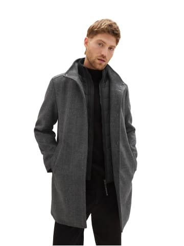 Tom Tailor Winter Mantel Jacke Einsatz wool coat 2 in 1 in Grau