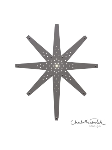 STAR Trading Holzstern Hängeleuchte ,Tall', groß, 70cm, grau-beige