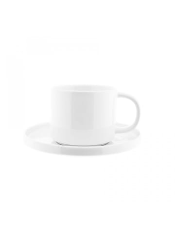 Mulex 12 Teiliges Kaffeetassen-Set mit Untertasse aus Porzellan in Weiß