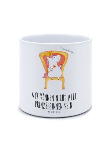 Mr. & Mrs. Panda Übertopf Einhorn König mit Spruch in Weiß