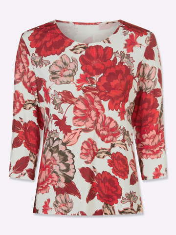 WITT WEIDEN Rundhals-Shirt in ecru-rot-bedruckt