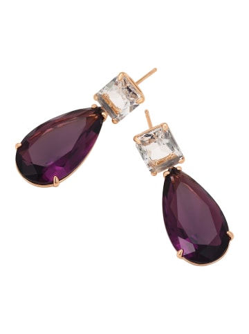 faina Women Drop Earrings in Rose Gold Purple