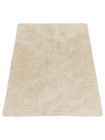 KADIMA DESIGN Hochflor Teppich Shaggy waschbar Unifarben Schlafzimmer in Elfenbein