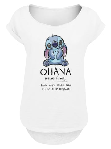 F4NT4STIC Long Cut T-Shirt Disney Lilo & Stitch Ohana Means Family in weiß