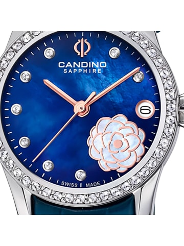 Candino Analog-Armbanduhr Candino Elegance marineblau mittel (ca. 33mm)