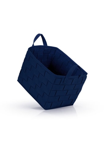 N8WERK Aufbewahrungskorb Filz 40cm dunkelblau mit Henkel Blau