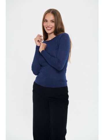 SAINT TROPEZ Langarm-Shirt GarimaSZ Fitted in Pageant Blue Melange