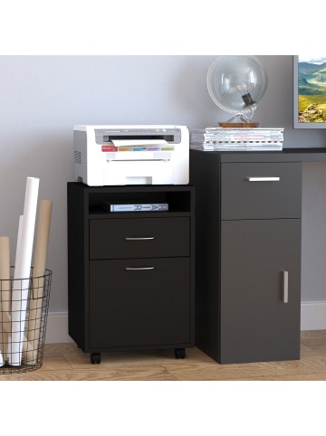 HOMCOM Aktenschrank in Schwarz 40L x 35B x 60H cm