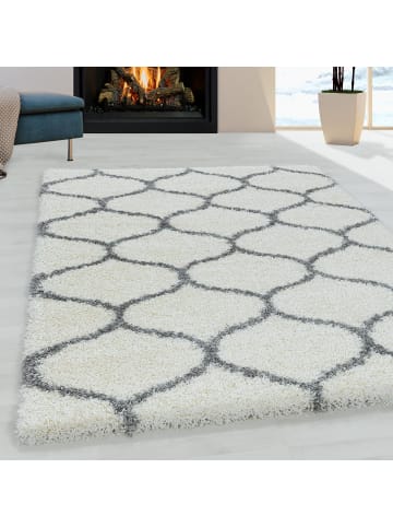 KADIMA DESIGN Teppich Hochflor Shaggy Skandi-Muster Polypropylen Wohnzimmer in Creme