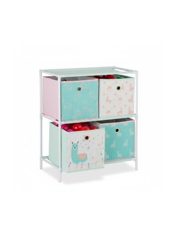 relaxdays Kinderregal Lama in Bunt - (B)53 x (H)62 x (T)30 cm