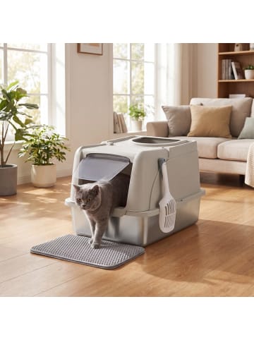 Feandrea 2er-Set: Katzentoilette in Cappuccinobeige - (B)40 x (H)36.5 x (T)61 cm