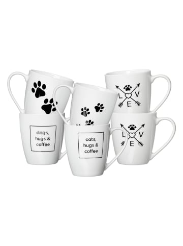 Ritzenhoff & Breker 6er Set Kaffeebecher Mika Mix in 360 ml in weiß