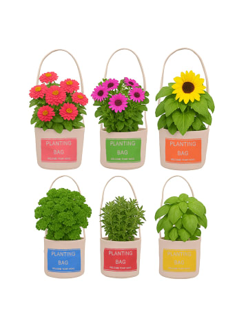 UNUS Pflanzbeutel aus Jute 6er Set in Bunt