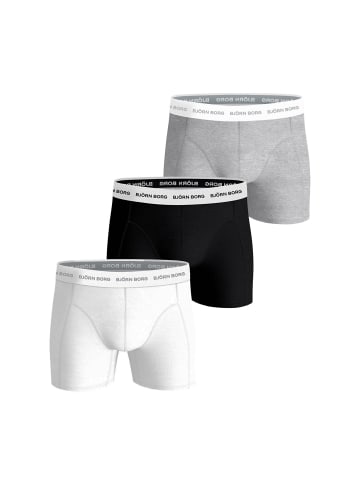 Björn Borg Boxershort 3er Pack in Schwarz/Weiß/Grau