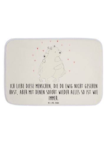 Mr. & Mrs. Panda Badematte Eisbär Umarmen mit Spruch in Weiß
