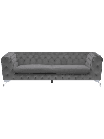 Beliani 3-Sitzer Sofa SOTRA in Grau/Silber - (W) 224 x (H) 70 x (L) 85 cm