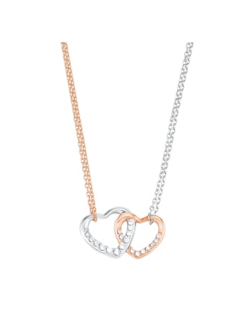 Amor Kette mit Anhänger Silber 925, rhodiniert+rosévergoldet in Bicolor