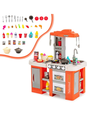 COSTWAY Kinderküche mit 67 Zubehör in Orange