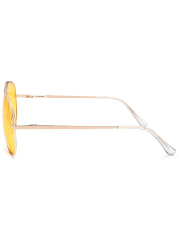 styleBREAKER Piloten Sonnenbrille in Gold / Gelb