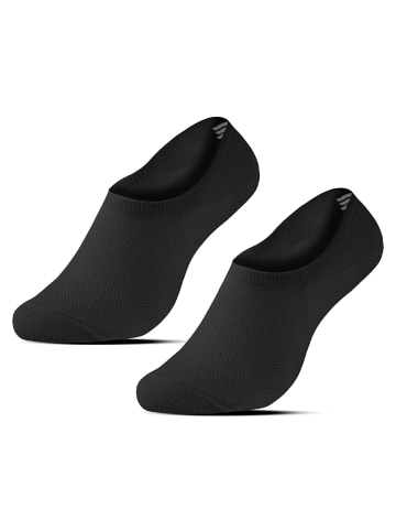 Yuhu Nahtlose Baumwoll-Füßlinge mit Silikonstreifen 3er Pack in Schwarz