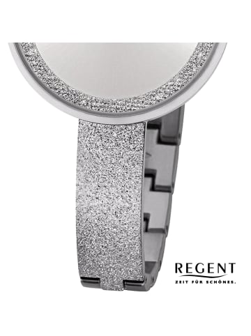 Regent Armbanduhr Regent Metallarmband silber extra groß (ca. 34mm)