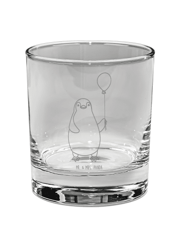 Mr. & Mrs. Panda Whiskyglas Pinguin Luftballon ohne Spruch in Transparent