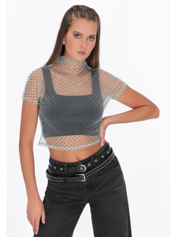 myMo ROCKS Women Blouse in aqua black