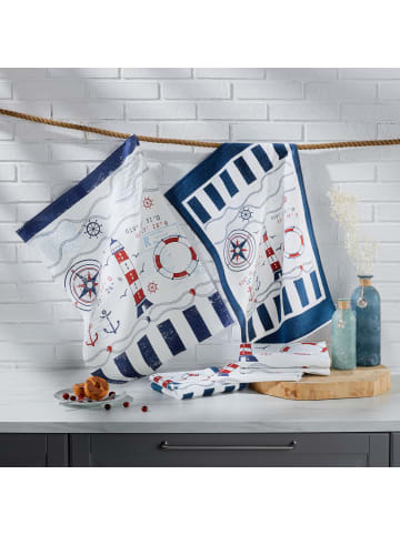 Erwin Müller Baumwolle Geschirrtuch 4er-Pack in Leuchtturm