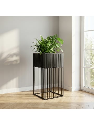 relaxdays Blumenständer "A" in Schwarz - (B)30.5 x (H)61 x (T)30.5 cm