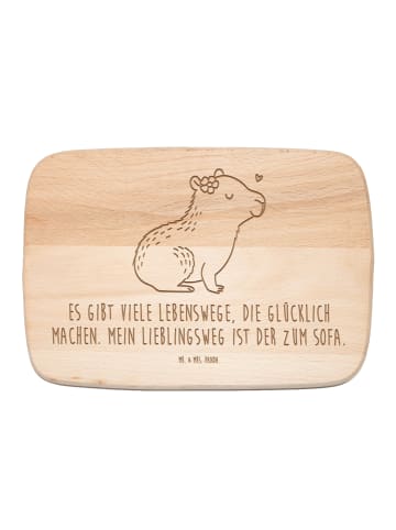 Mr. & Mrs. Panda Schneidebrett Capybara Blume mit Spruch in Transparent