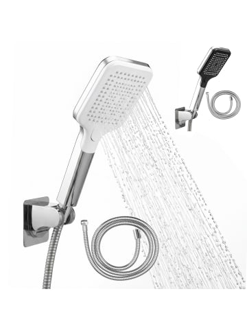 eluno Handbrause mit Wandhalterung und Brauseschlauch