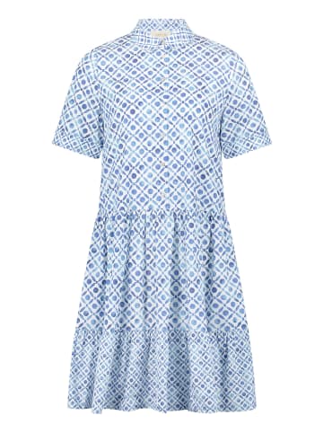 CARTOON Blusenkleid mit Muster in Weiß/Hellblau