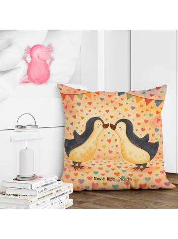 Mr. & Mrs. Panda Sofa Kissen Pinguin Liebe Design ohne Spruch in Weiß