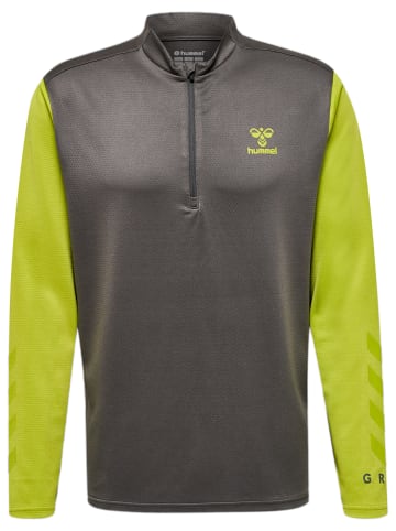 Hummel Hummel Sweatshirt Hmlongrid Multisport Herren Atmungsaktiv Schnelltrocknend Nahtlosen in FORGED IRON/DARK CITRON