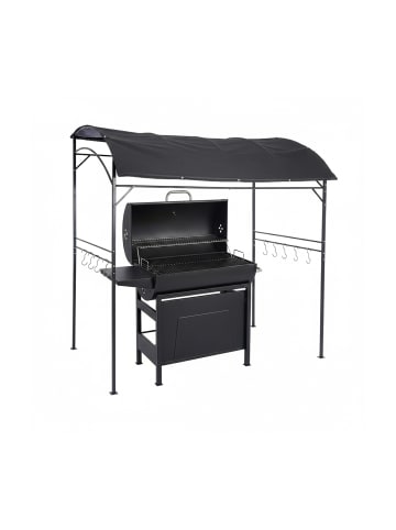 relaxdays Grill Pavillon in Anthrazit - (B)220 x (H)220 x (T)150 cm
