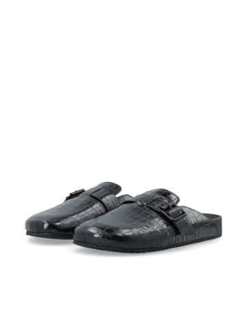Bianco Mules in BlackCroco