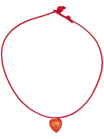 Gallay Kette Kinderkette Herz rot mit Schliff Kordel rot 42cm in rot